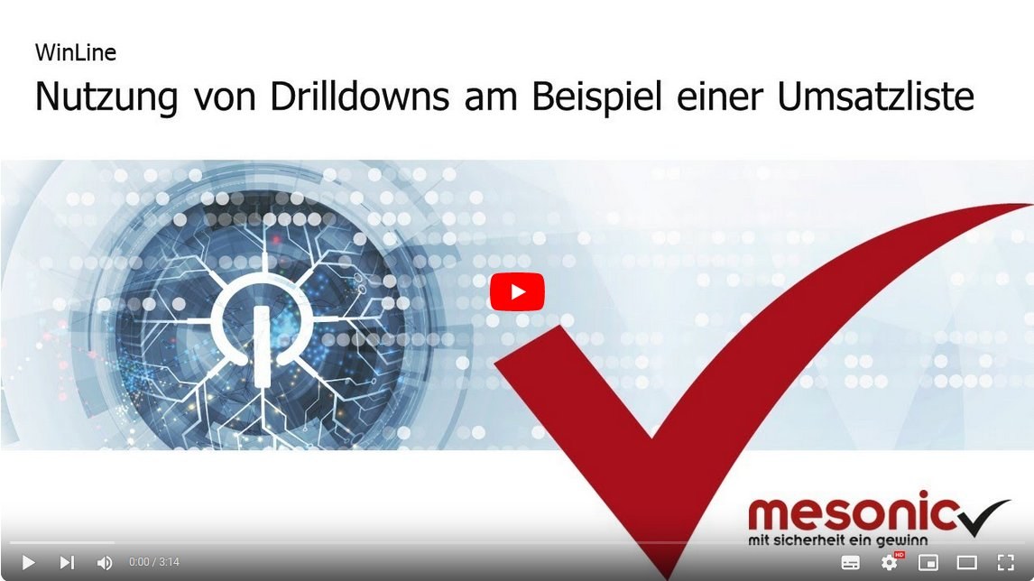 Drilldown Umsatzliste